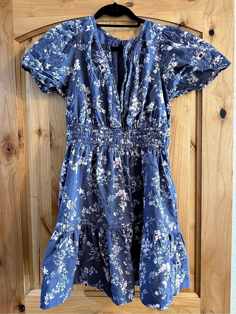 Anthropologie Somerset Floral Mini Dress in Blue Size Medium